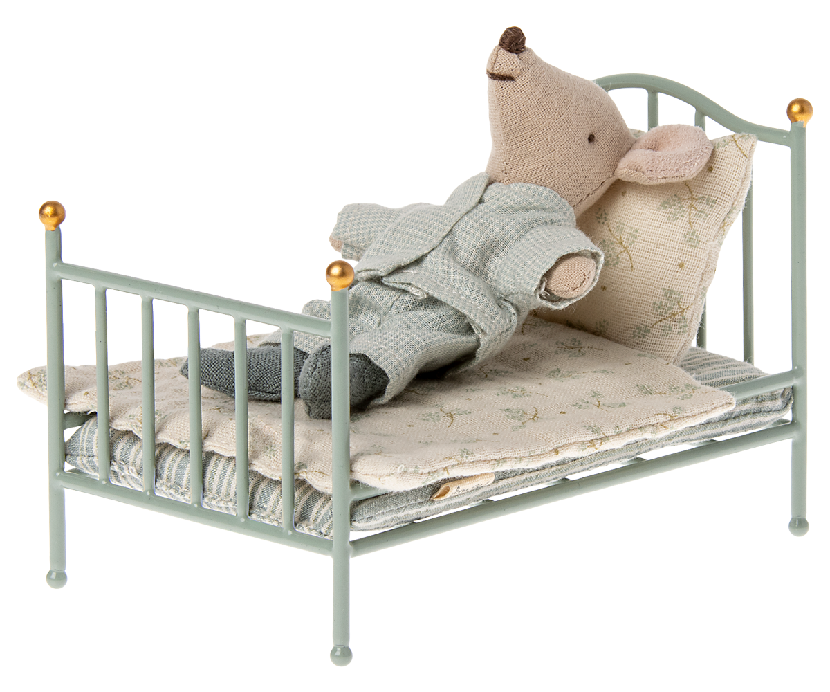 Maileg Vintage Bed, Mouse - Mint