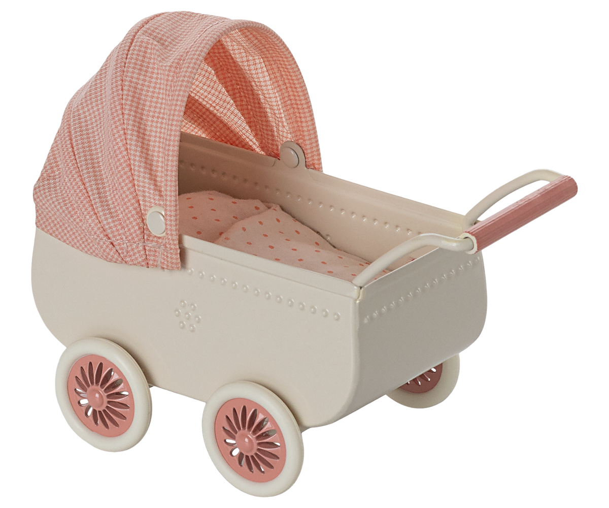 Maileg Pram, Mouse - Coral