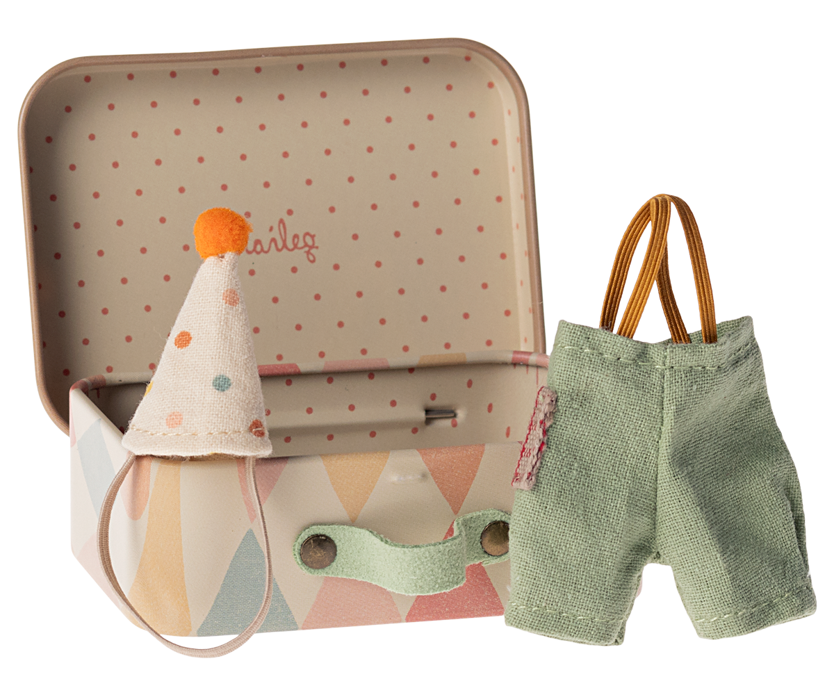 Maileg Clown Clothes in Suitcase for Little Brother Mouse
