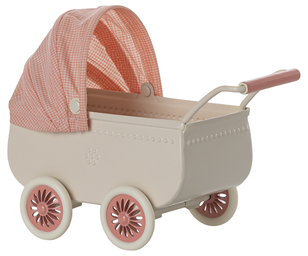 Maileg Pram, Mouse - Coral