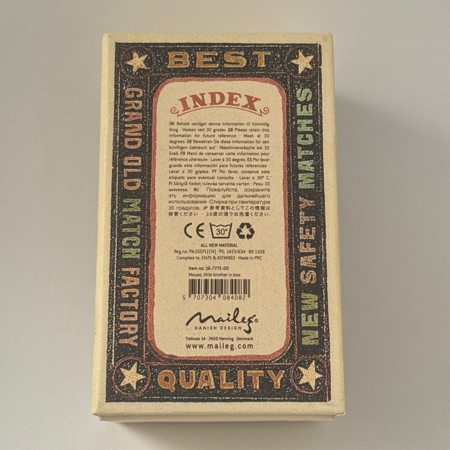 Maileg Little Brother Mouse in Box (SMALL TEAR ON END OF BOX)