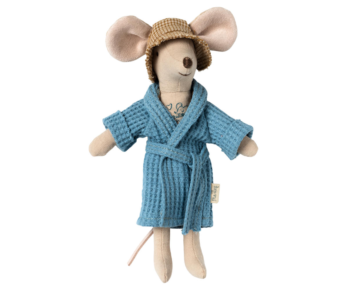 Maileg Bathrobe for Dad Mouse - Dusty Blue