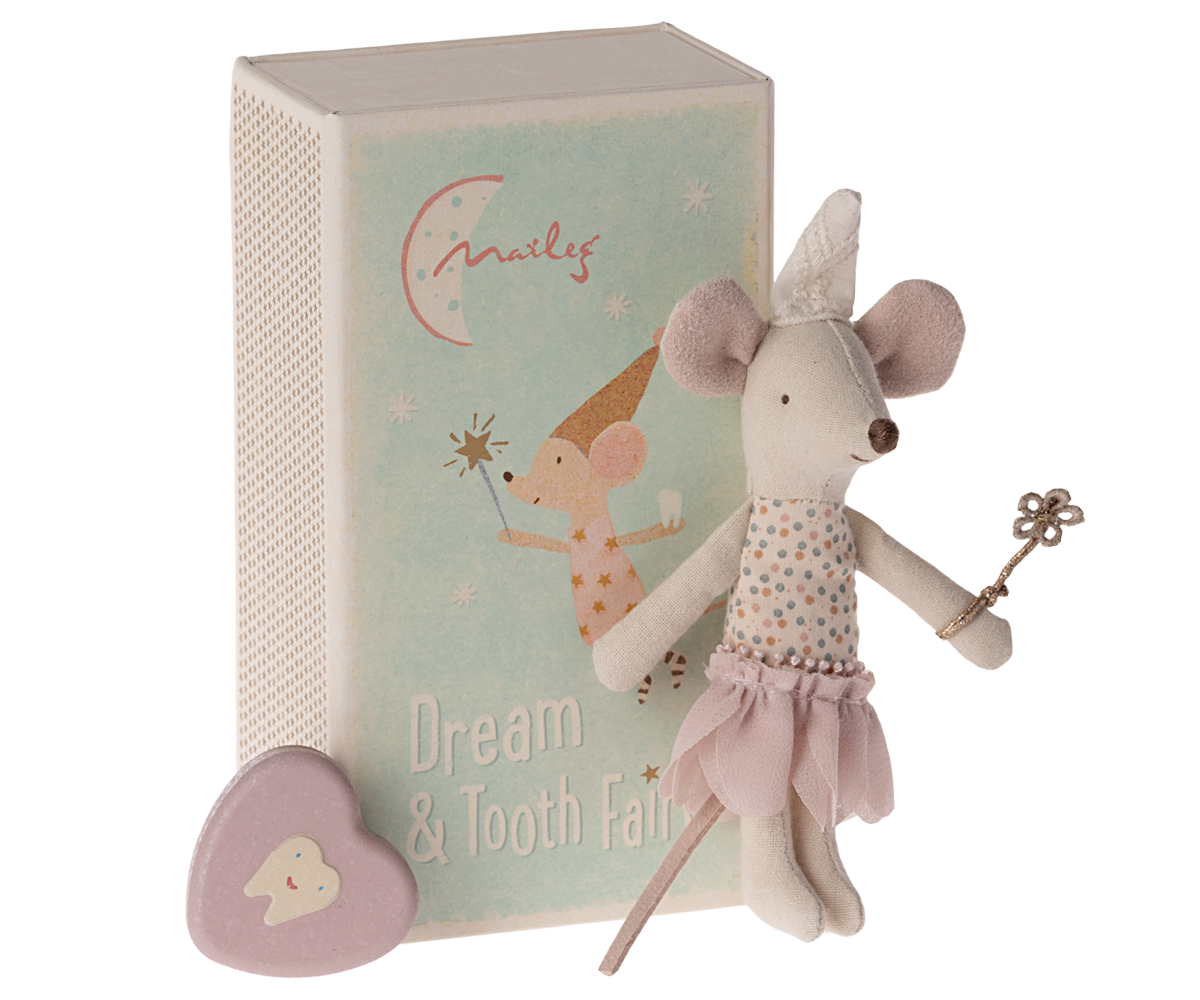 Maileg Tooth Fairy Mouse, Little Sister in Matchbox