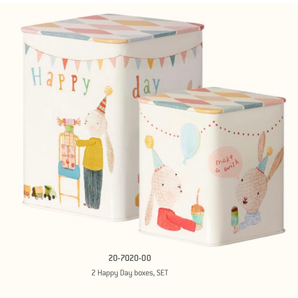 Maileg Happy Day Boxes, Set of 2 (FADED)