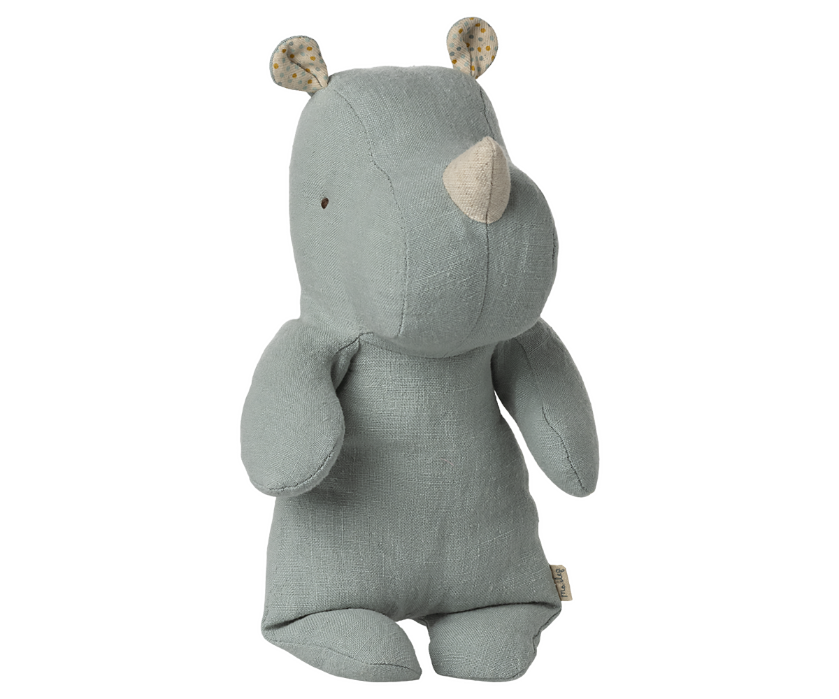 Maileg Safari Friends, Small Rhino - Light Dusty Blue