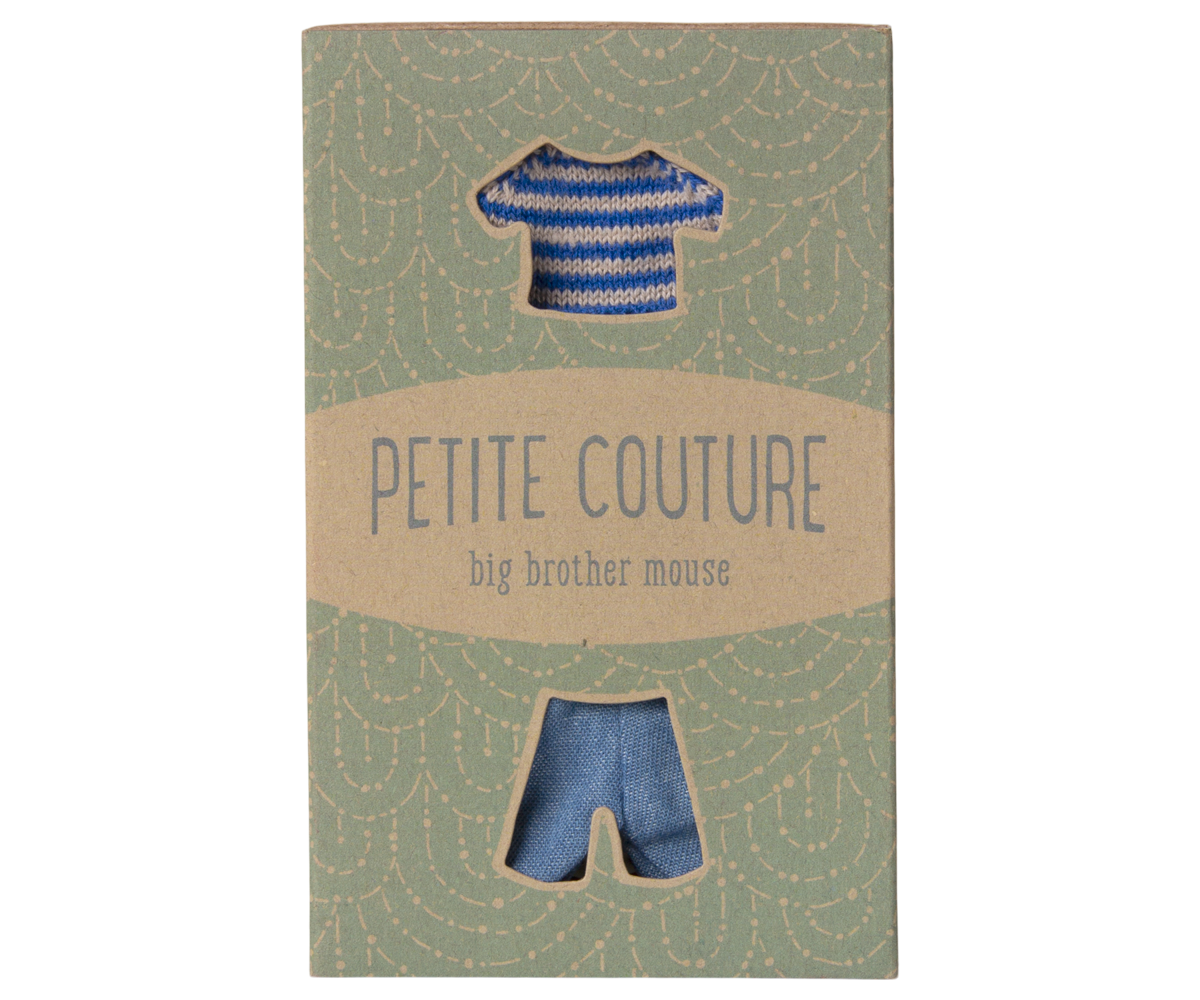 Maileg Knitted Sweater and Pants for Big Brother Mouse