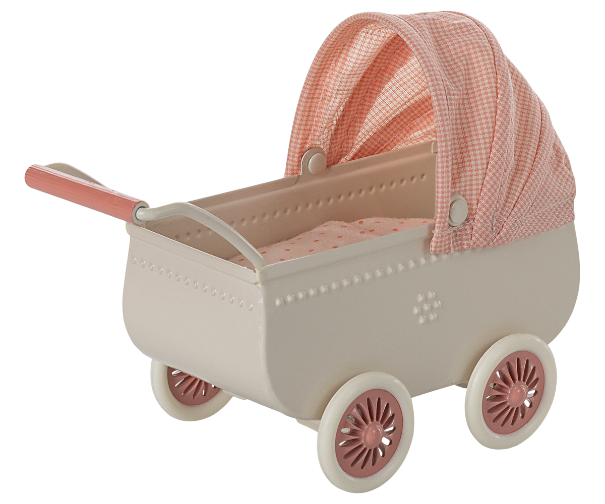 Maileg Pram, Mouse - Coral