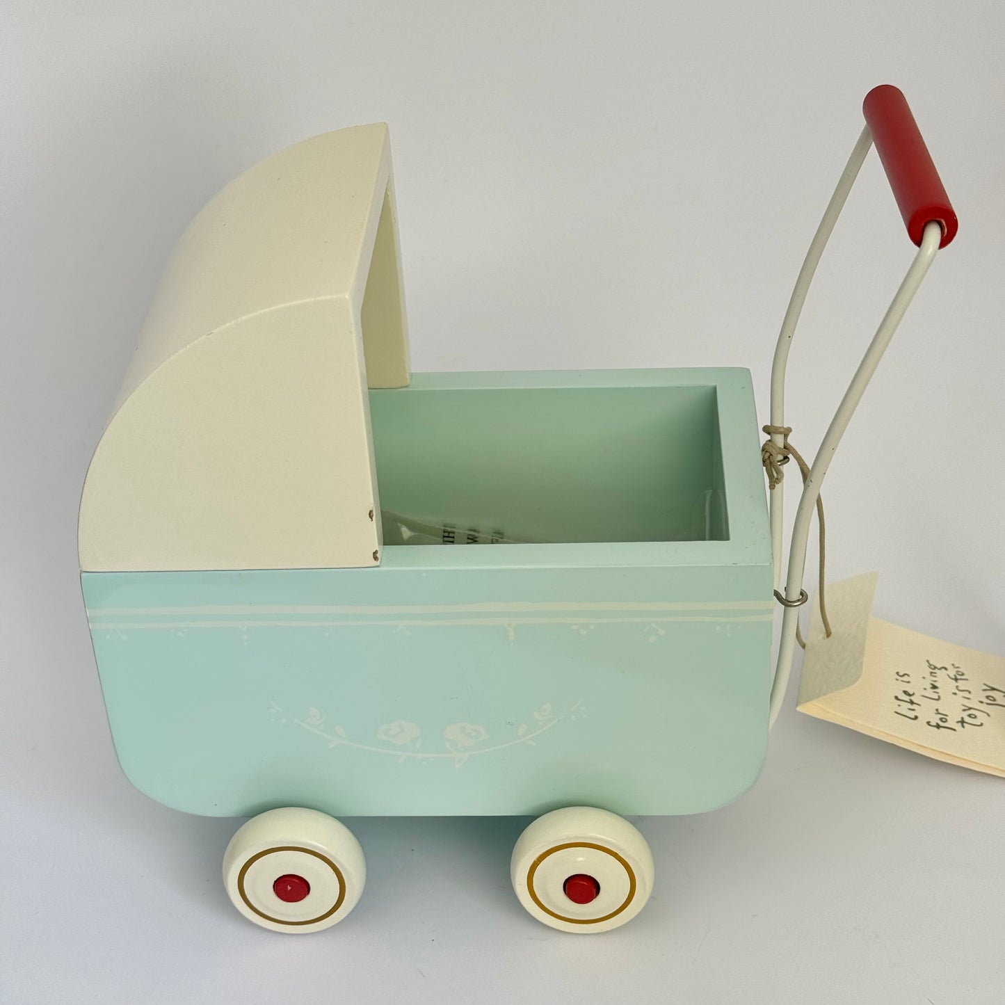 Maileg Pram, Light Blue, for Micro (CHIPPED WOOD)