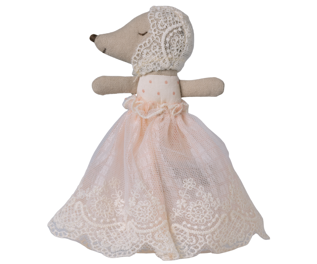 Maileg Baby Mouse in Gown - Powder