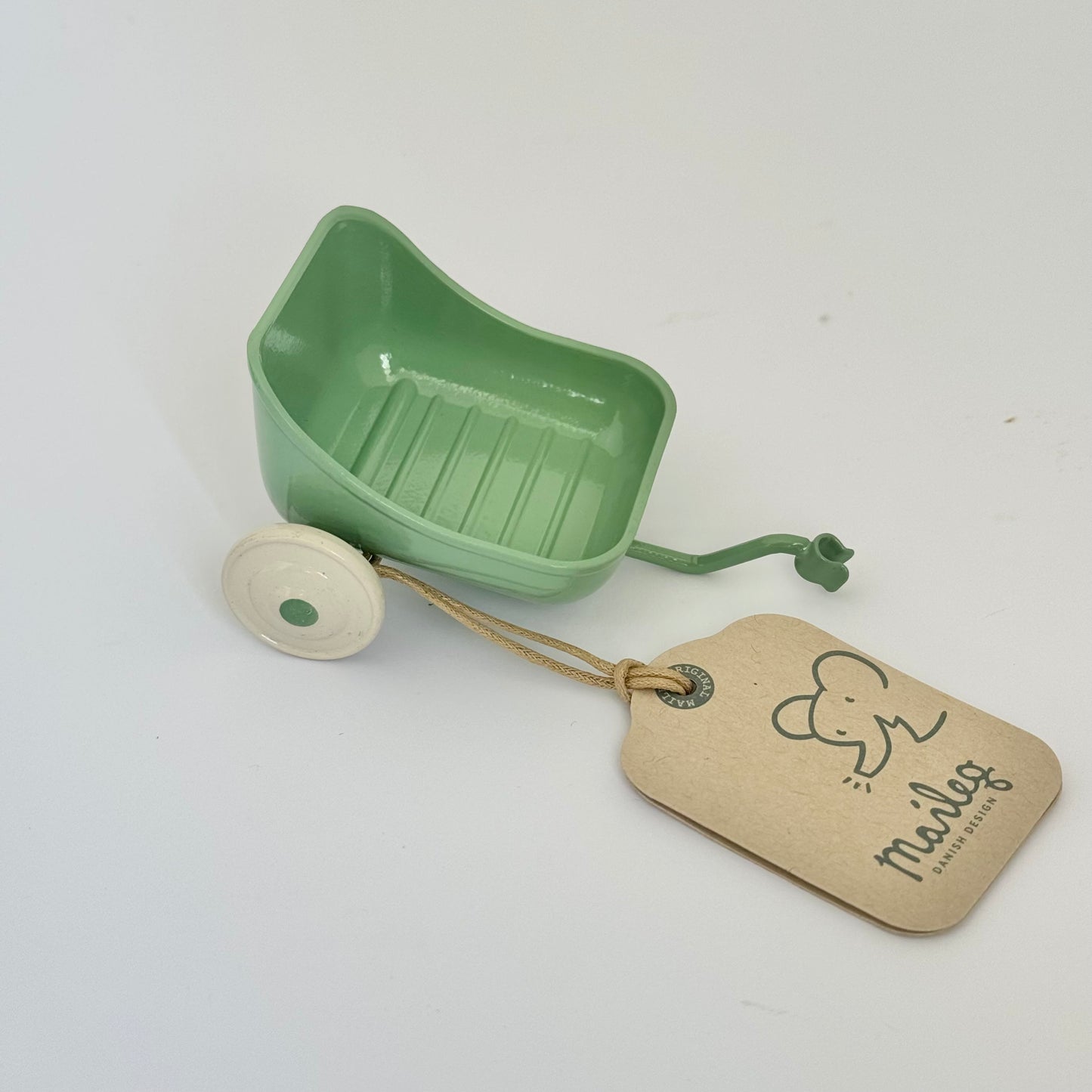 Maileg Tricycle Hanger, Mouse - Green (CHIPPED PAINT ON WHEEL)