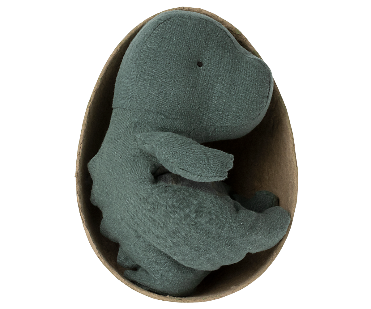 Maileg Gantosaurus in Egg, Small - Dark Petrol