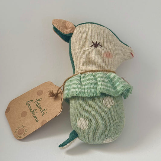 Maileg Bambi Rattle - Mint (MOUTH THREAD LOOSE)