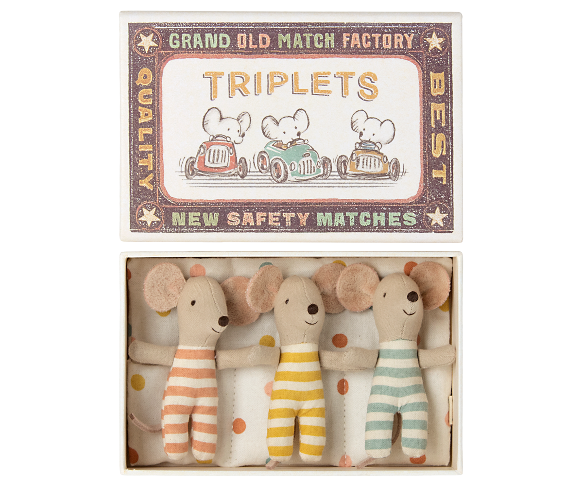 Maileg Triplets, Baby Mice in Box