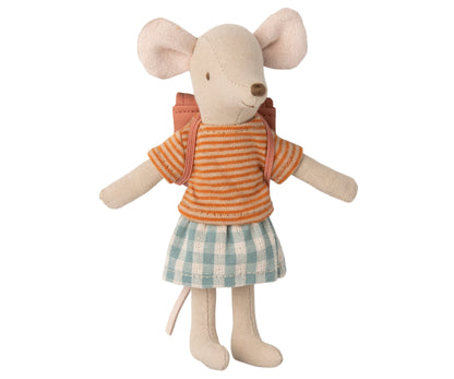 Maileg Tricycle Mouse, Big Sister with Bag - Rose