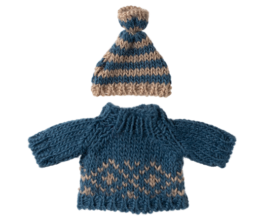Maileg Knitted Sweater and Hat for Dad Mouse
