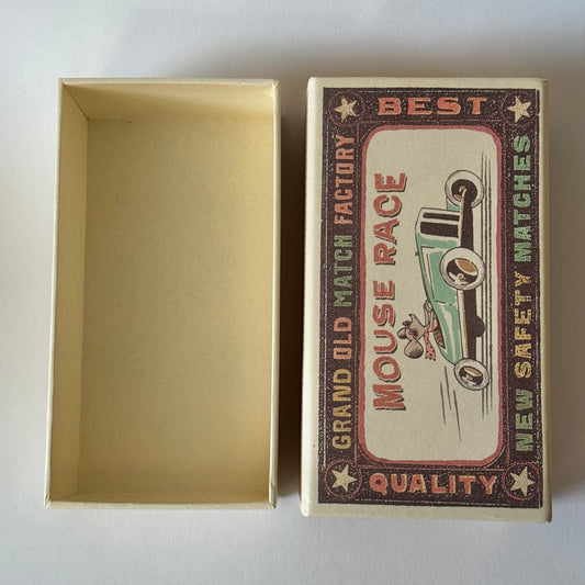 Empty Matchbox - Big Sister Mouse Size (NO MOUSE OR BEDDING, MARK ON BACK FROM PRICE STICKER)