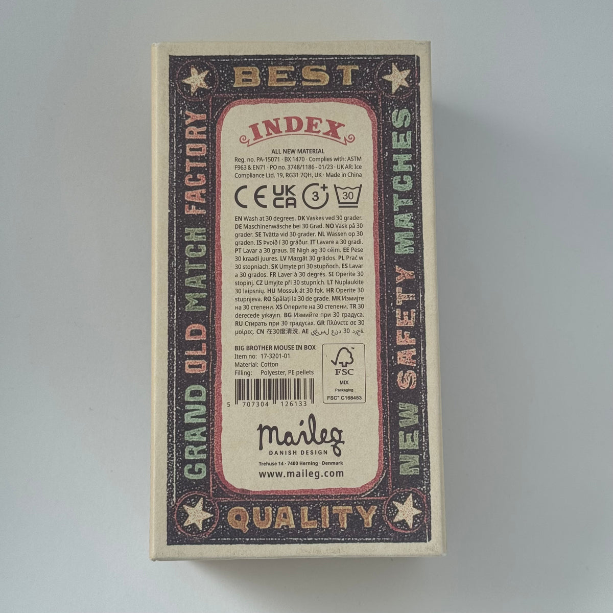 Empty Matchbox - Big Brother Mouse Size (NO MOUSE)