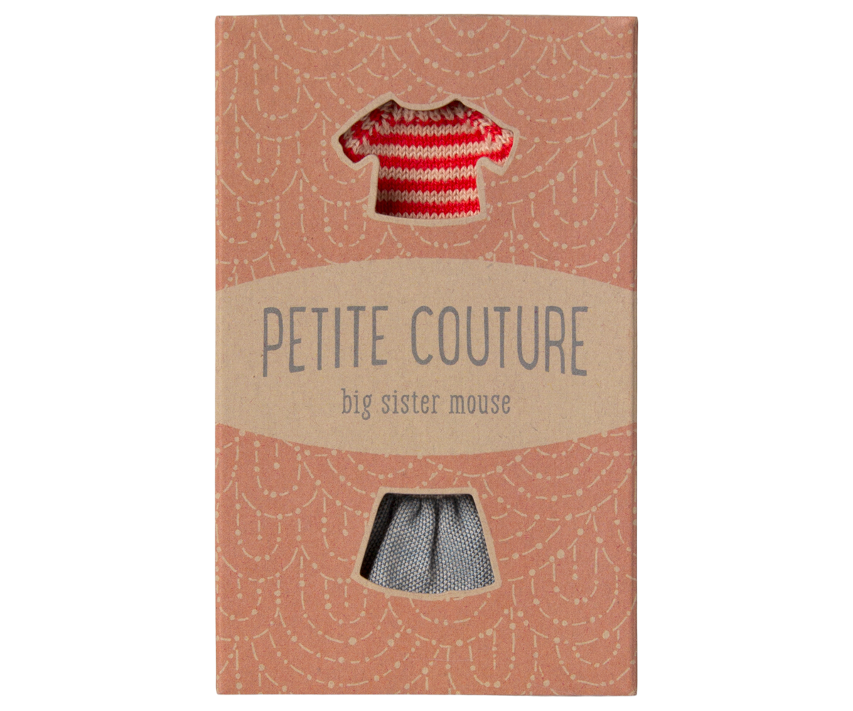 Maileg Knitted Sweater and Skirt for Big Sister Mouse