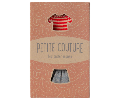 Maileg Knitted Sweater and Skirt for Big Sister Mouse