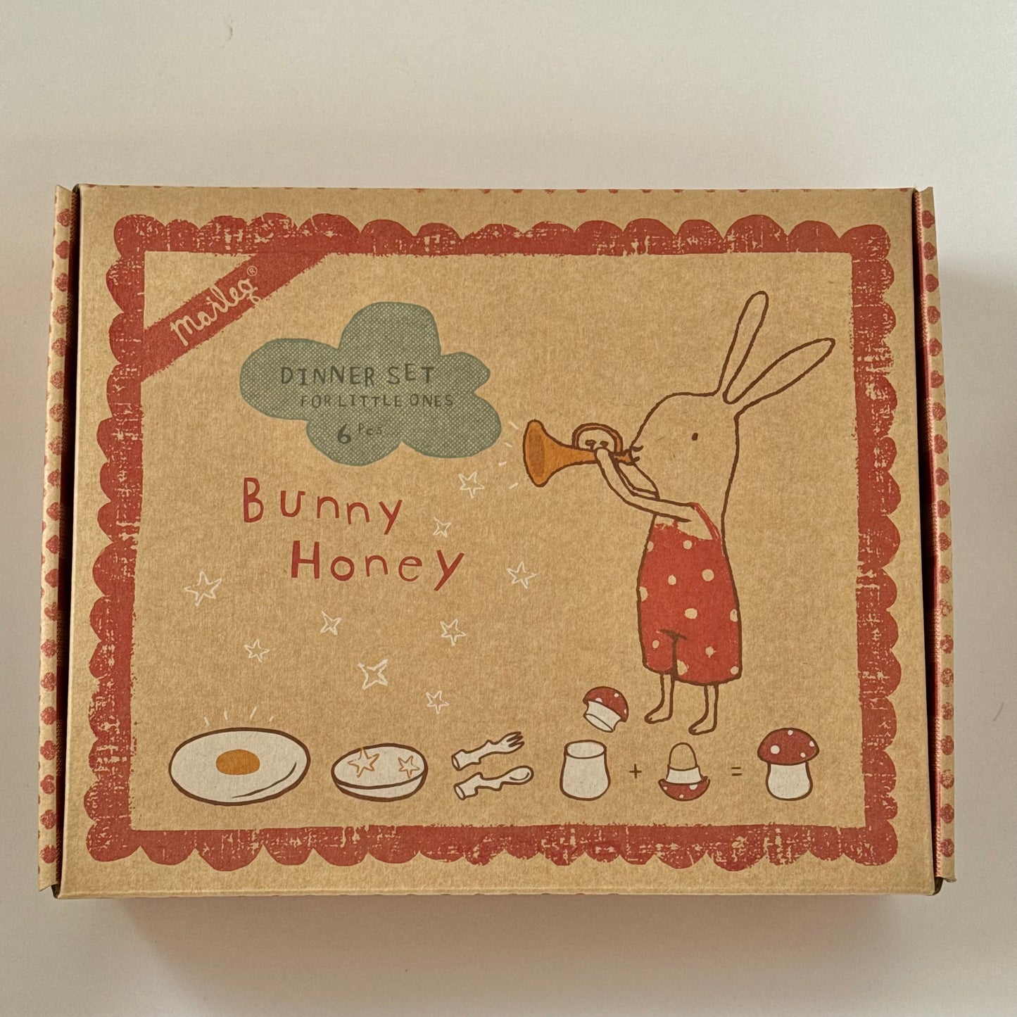 Maileg Bunny Honey Dinner Set - Red