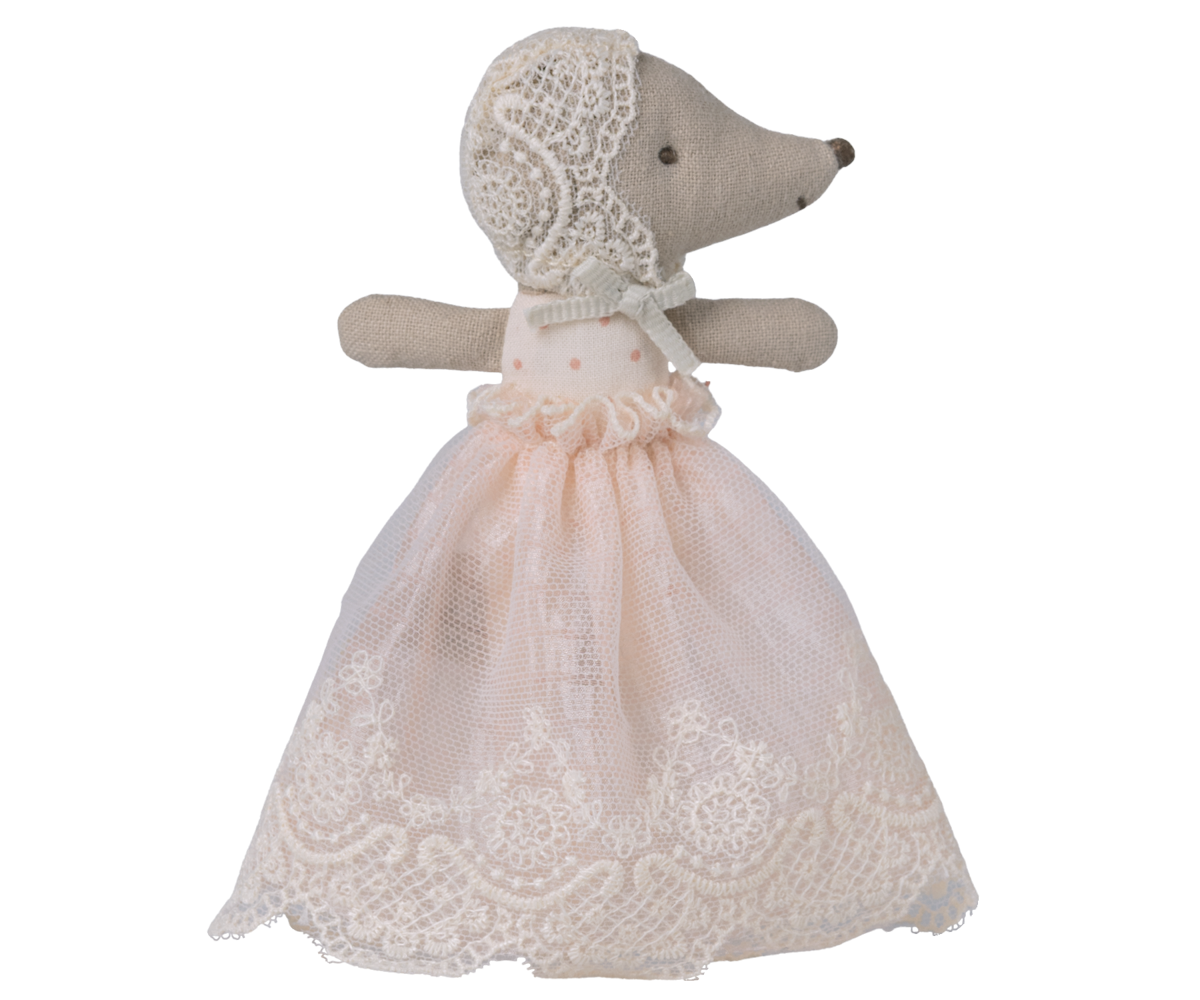 Maileg Baby Mouse in Gown - Powder
