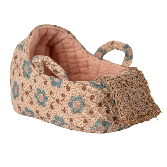 Maileg Carry Cot, Baby Mouse - Rose