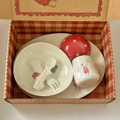 Maileg Bunny Honey Dinner Set - Red