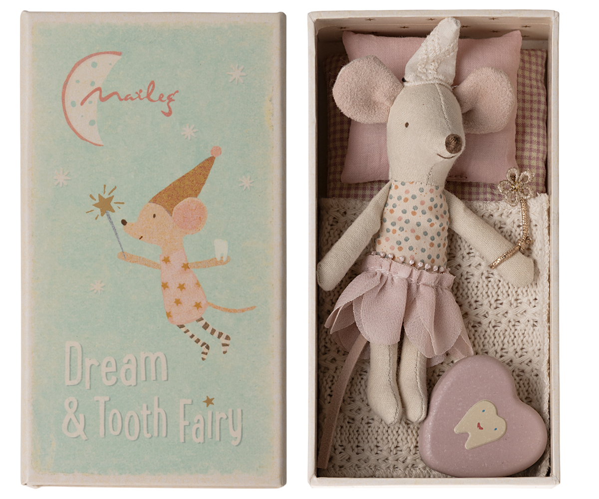 Maileg Tooth Fairy Mouse, Little Sister in Matchbox