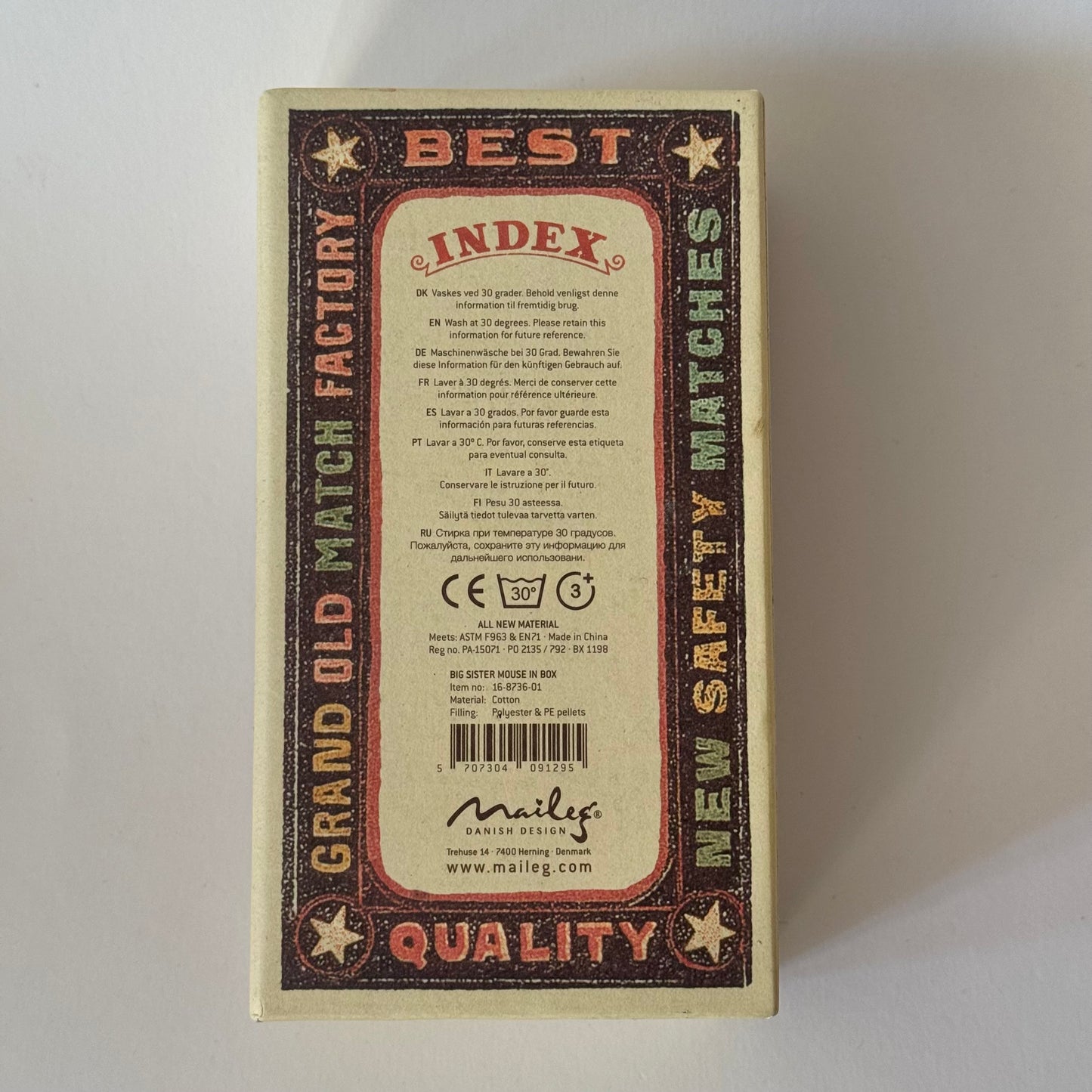 Empty Matchbox - Big Sister Mouse Size (NO MOUSE OR BEDDING)