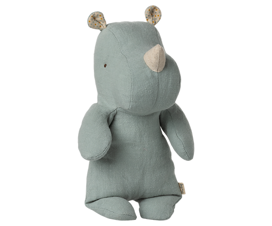 Maileg Safari Friends, Small Rhino - Light Dusty Blue