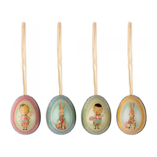 Maileg Metal Easter Eggs, Small, Set of 4