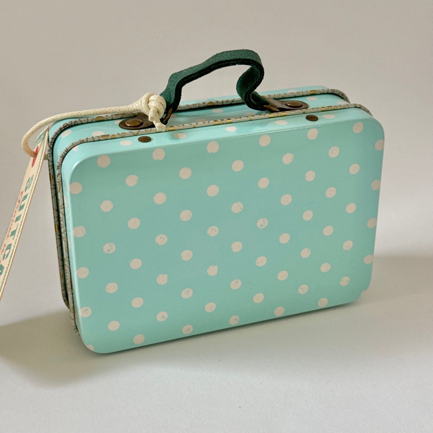 Maileg Metal Suitcase, Green Dots