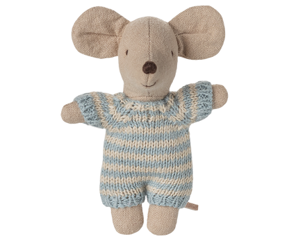 Maileg Baby Mouse in Carry Cot - Blue