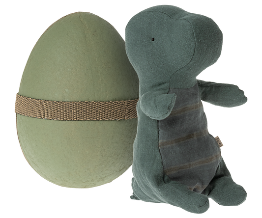 Maileg Gantosaurus in Egg, Small - Dark Petrol