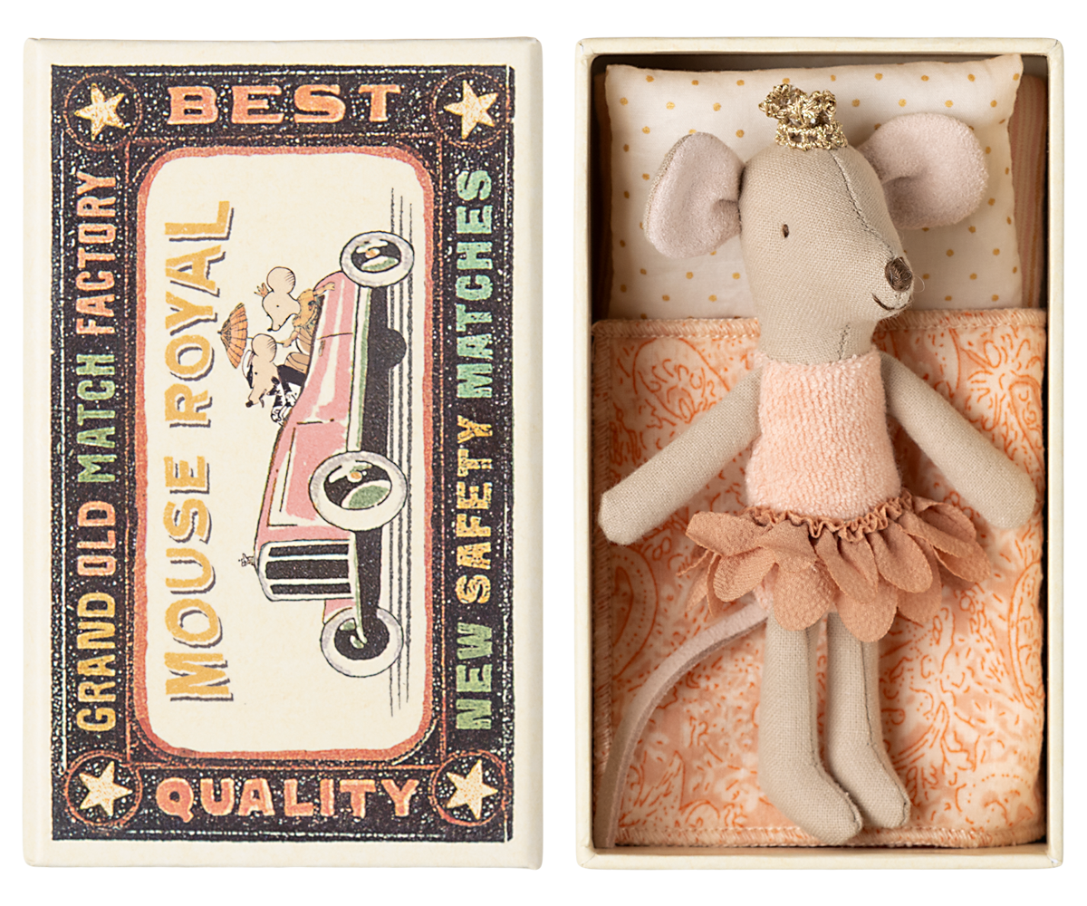 Maileg Princess Mouse Little Sister in Matchbox
