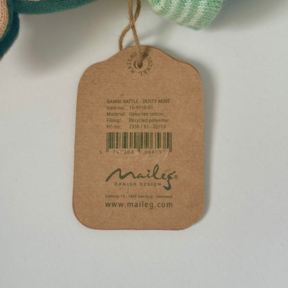 Maileg Bambi Rattle - Mint (MOUTH THREAD LOOSE)