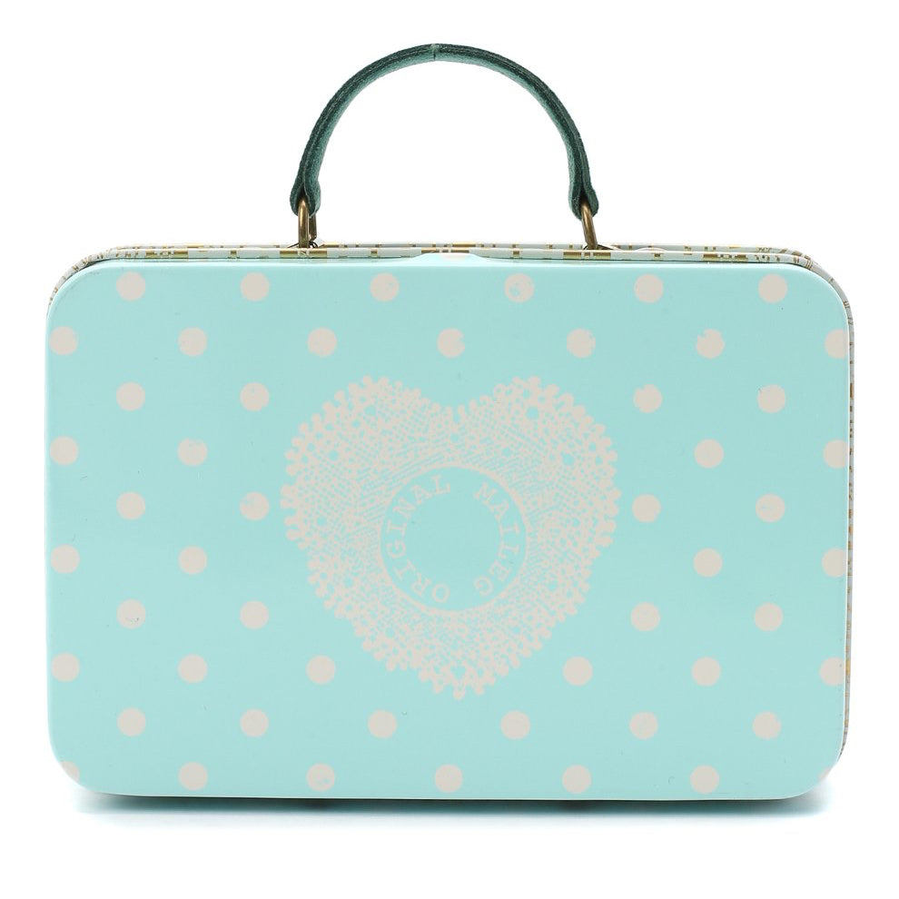 Maileg Metal Suitcase, Green Dots