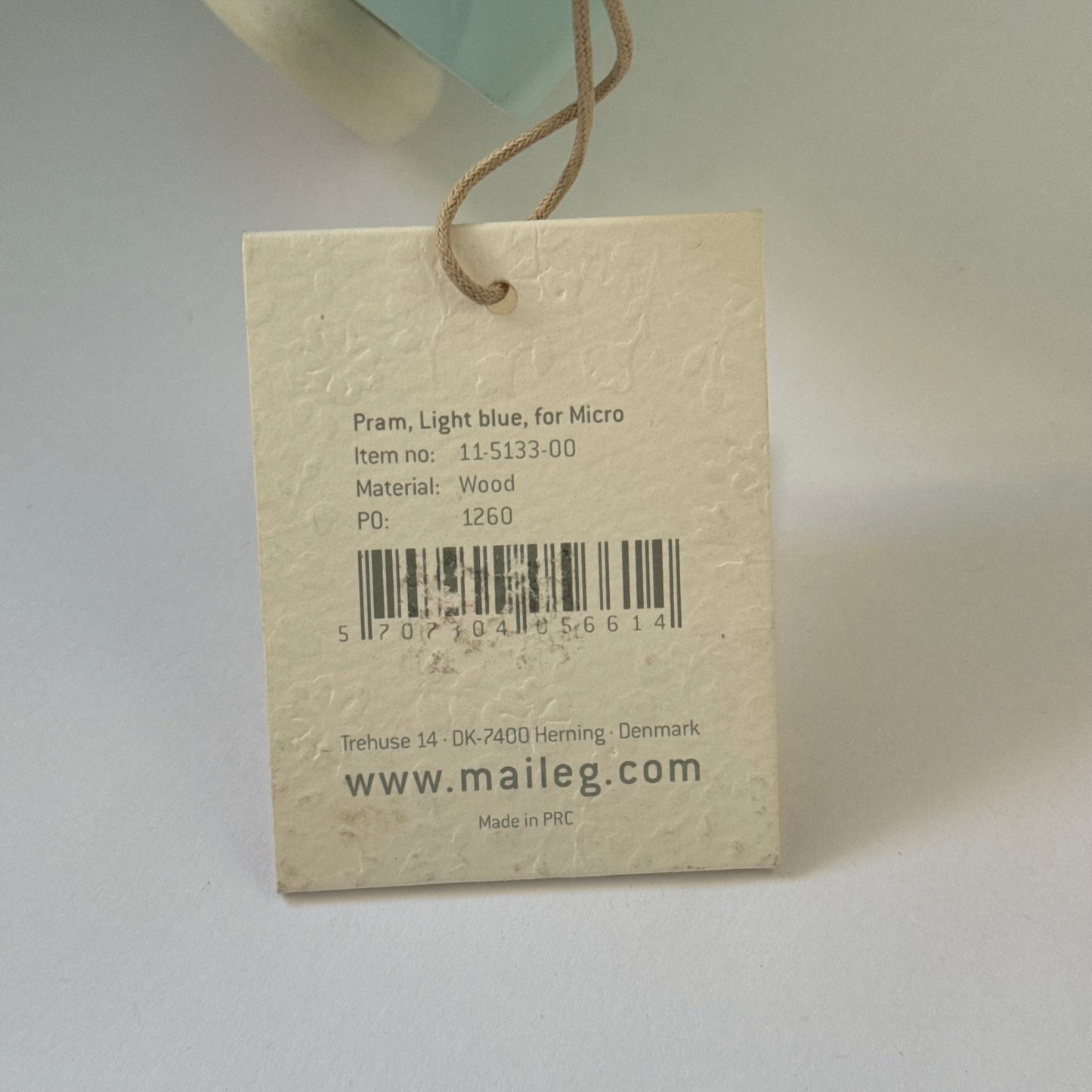 Maileg Pram, Light Blue, for Micro (SMALL IMPERFECTIONS)