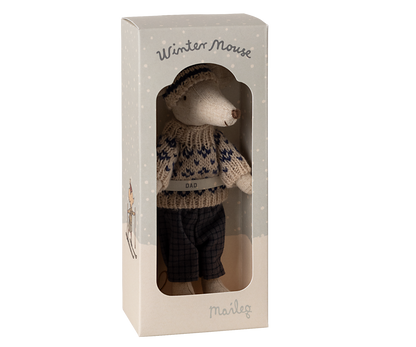Maileg Winter Mouse with Ski Set, Dad - Blue