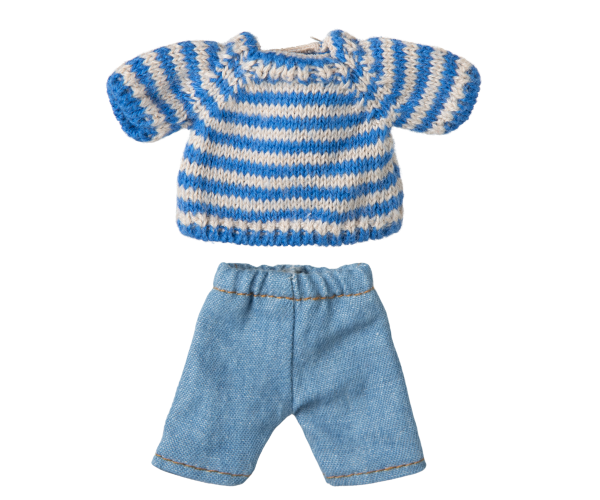 Maileg Knitted Sweater and Pants for Big Brother Mouse