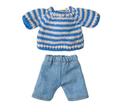 Maileg Knitted Sweater and Pants for Big Brother Mouse
