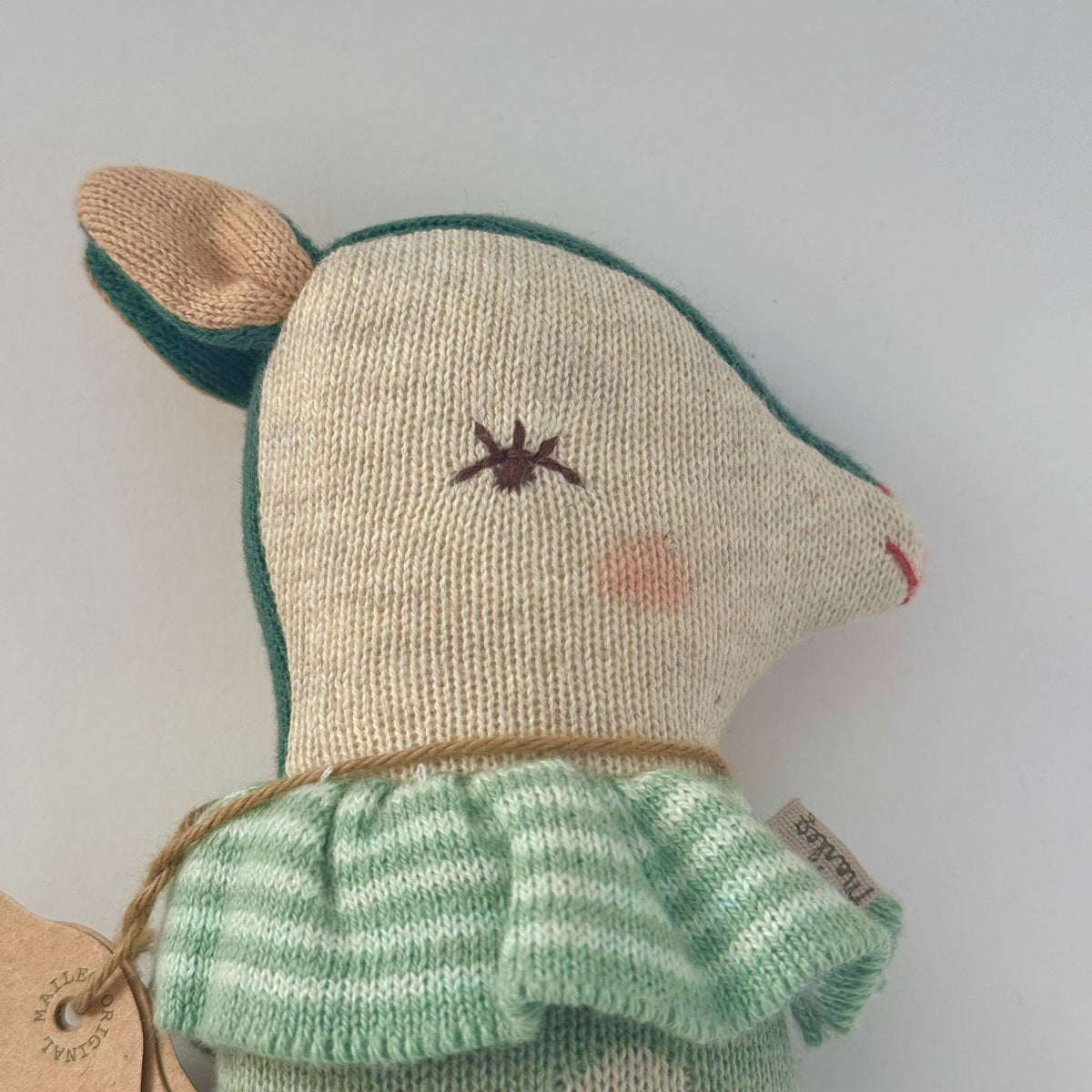 Maileg Bambi Rattle - Mint (MOUTH THREAD LOOSE)