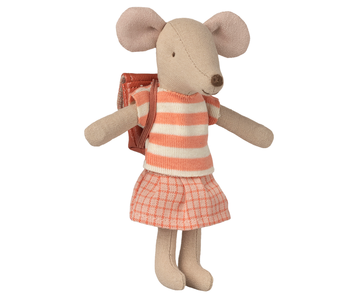 Maileg Tricycle Mouse, Big Sister - Coral